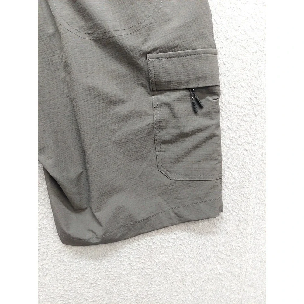 Scollit Men  Shorts S Gray Drawstring Elastic Waist Zipper Pockets Performance